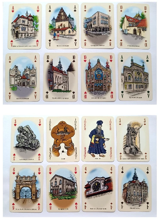 Prague Jewish Cards Illustration